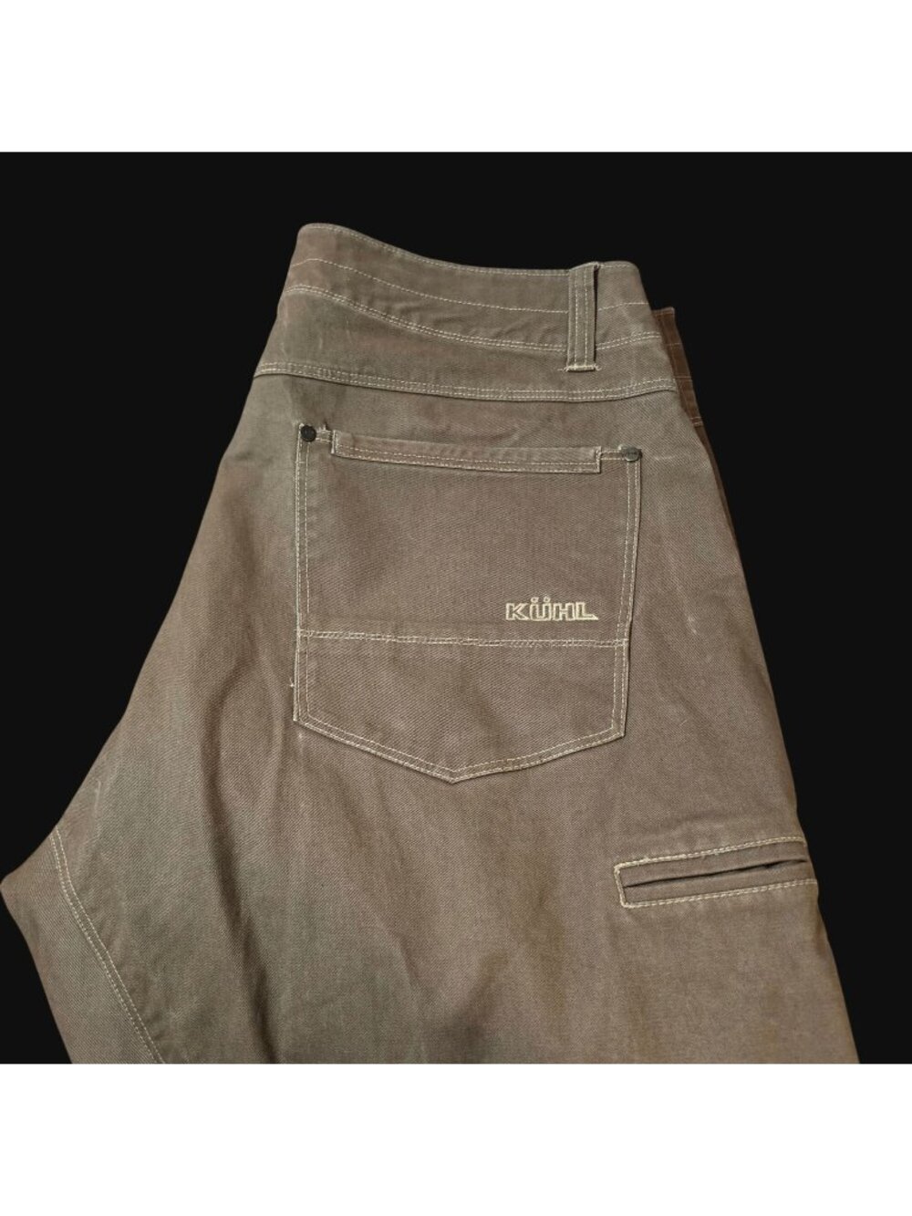 Kuhl Rydr Pants Mens 38x32 Brown Khaki Cotton Canvas Work Hiking Heavy Duty